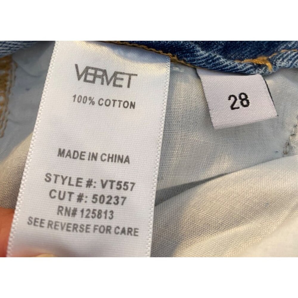 Vervet Flying Monkey Distressed High-Waisted Denim Jeans Size 28 Blue - Picture 5 of 11